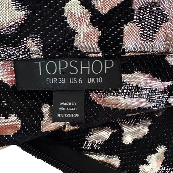 Womens Skirt Size 6 Pink Black Cheetah Print Metallic Biker Retro Party Vacation - Picture 6 of 8